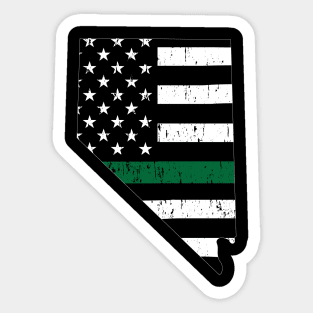 Nevada Thin Green Line Military and Border Patrol Shirt Sticker